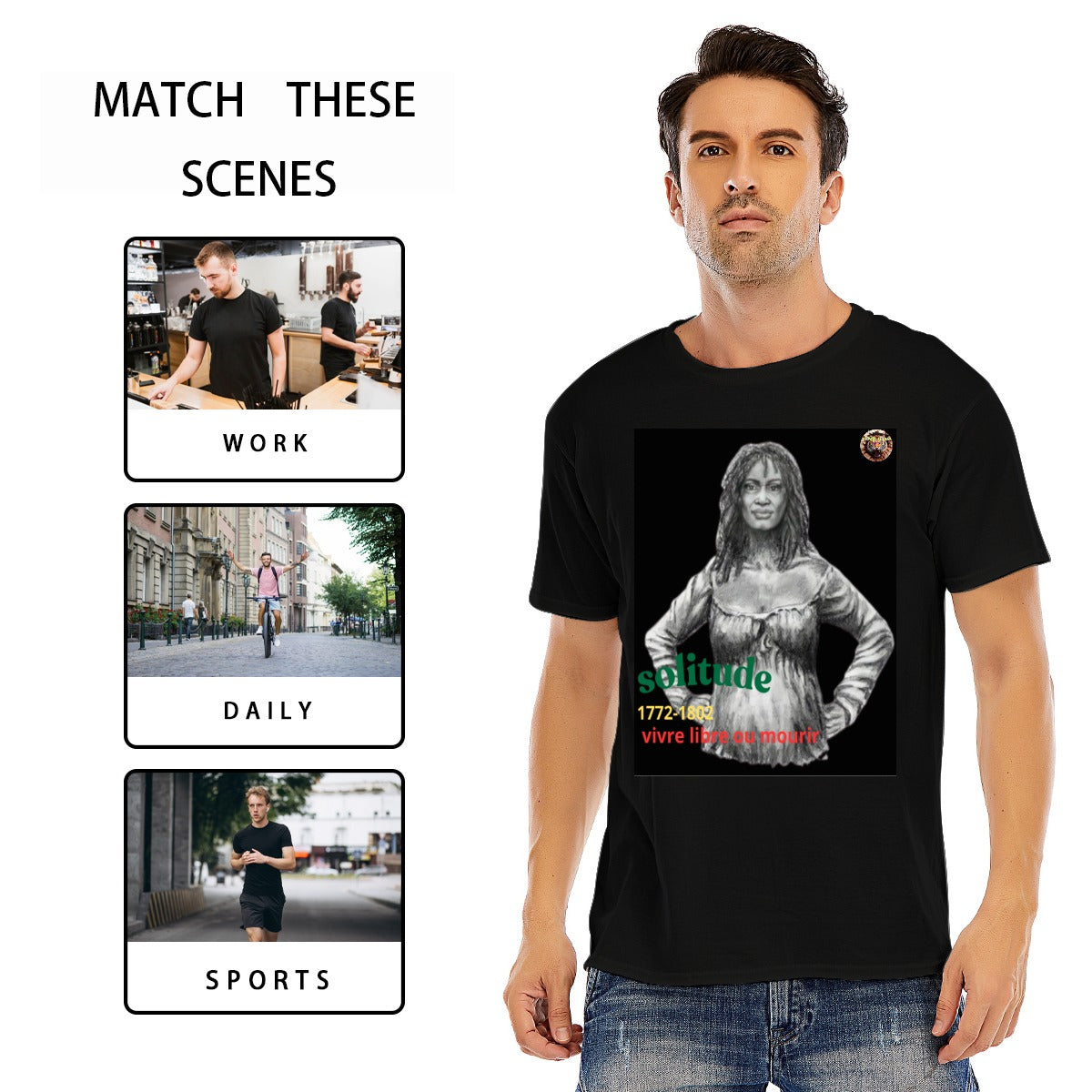 🇬🇵 T-shirt Hommage SOLITUDE - Exécutée 24h après Accouchement | Guadeloupe 1802