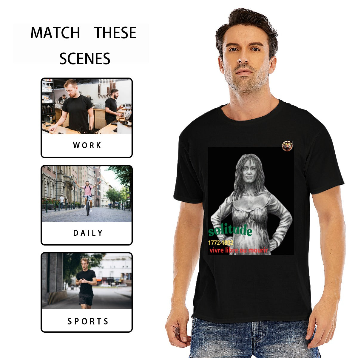 T-shirt Hommage SOLITUDE - Combattante Enceinte Guadeloupe 1802