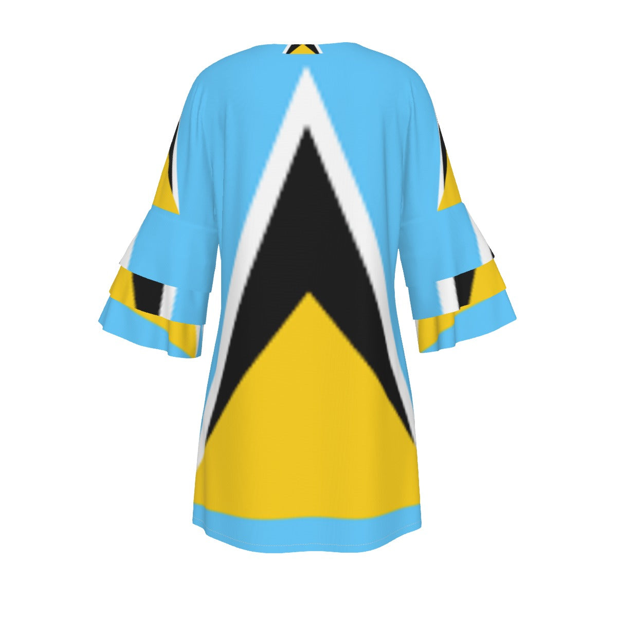 Robe Fluide Sainte-Lucie - Design Drapeau National Caraïbes