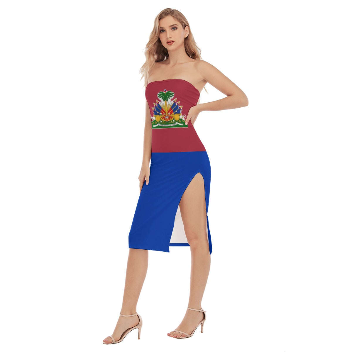 Robe Bustier Drapeau Haïti - Élégance et Fierté Haïtienne