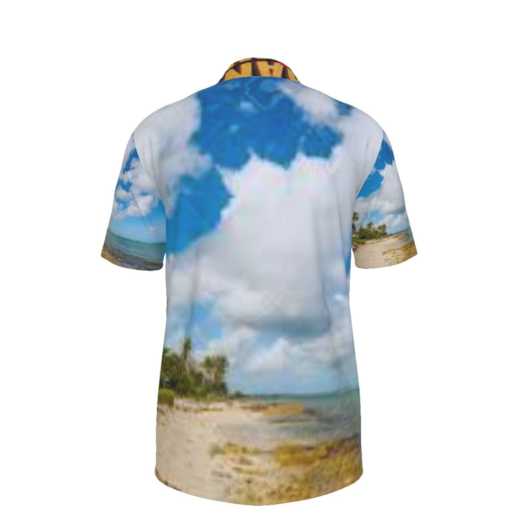 Polo homme imprimé plage tropicale – Style été bord de mer