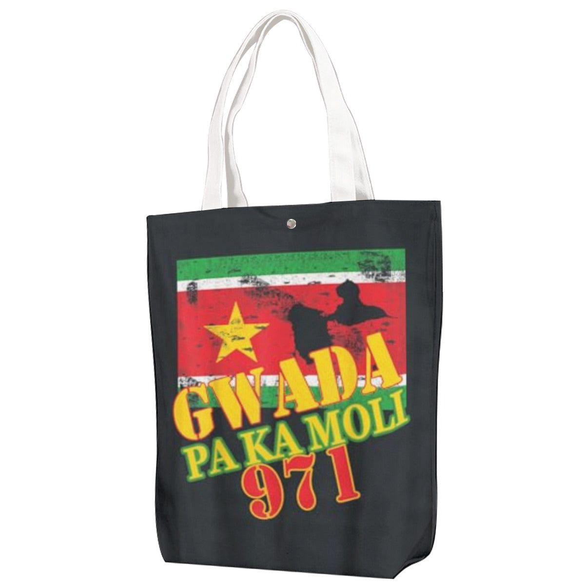 🛍️ Tote Bag GWADA PAKA MOLI 971 - Sac Toile Guadeloupe avec Fermeture